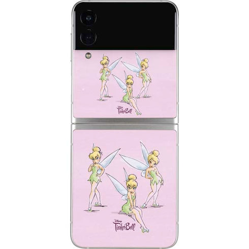 Disney Tinker Bell Water Color Art Poses Galaxy Z Flip4 5G Skin